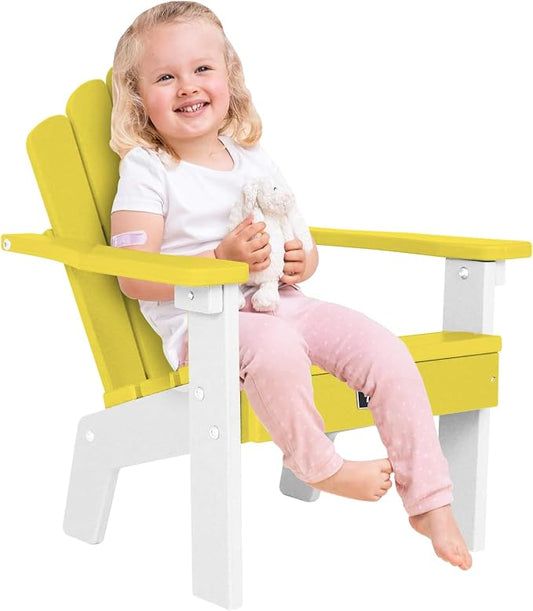 FUNBERRY Kids Outdoor Chair, Kids Adirondack Chairs, Toddler Outdoor Chair | CPC Certified, HDPE All Weather, Easy Assembly, Ergonomic Design, Fade Shield, Easy-Clean for Patio, Garden, Backyard, Beach