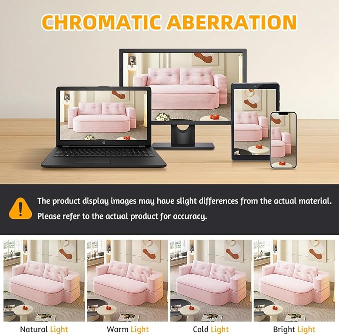 78.7" Futon Sofa Bed, 2-in-1 Foldable Sleeper Sofa, Convertible Sofa Bed with Pillows, Corduroy Couch with Multi Functional Blanket Upholstered Boneless Couches for Living Room, Creamy Pink