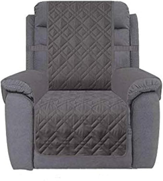 Ameritex Waterproof Nonslip Recliner Cover Stay in Place, Dog Chair Cover Furniture Protector, Ideal Recliner Slipcovers for Pets and Kids (Dark Grey, 30'')