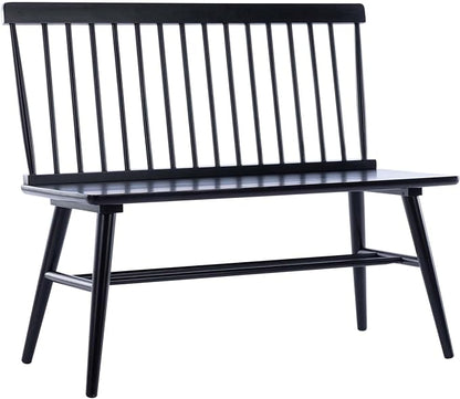 DUHOME Entryway Bench, Black Dining Bench with Spindle Back Farmhouse Wood Windsor Bench for Foyer Balcony Living Room, Black
