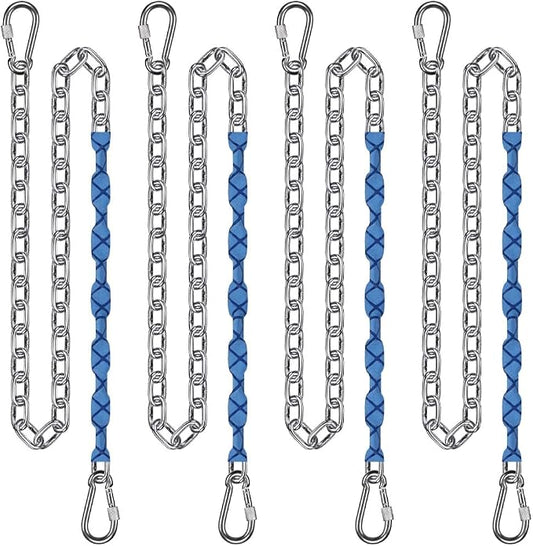 BeneLabel 4Pcs 65" Stainless Steel Swing Chains with Quick Connect Hooks 1000 lbs Capacity Hanging Chain for Porch Swing, Hammock Chairs, Punching Bags, Hanging Chair Chains with Handle Grip Sleeve