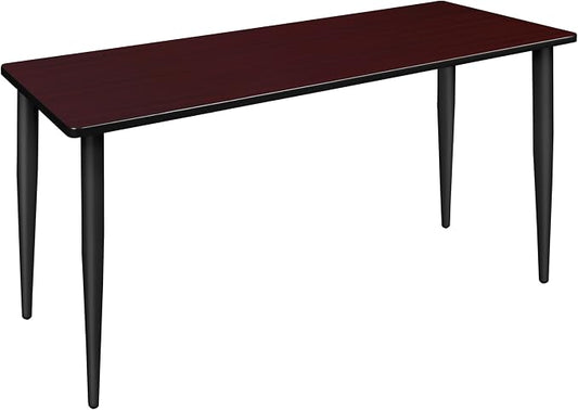 Romig Arco 66 x 24 in. Training Seminar Table- Mahogany Top, Black Tapered Legs