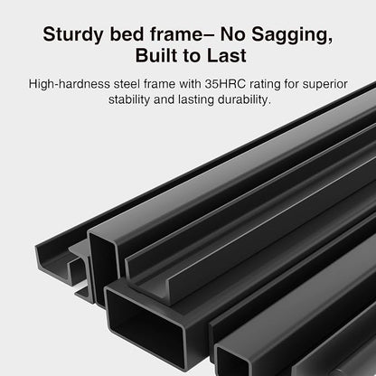Novilla Queen Bed Frame with Headboard, Queen Bed Frame with Drawers, Queen Bed Frame with LED Lights, Charging Station and Adjustable Headboard, No Box Spring Needed, Black Velvet