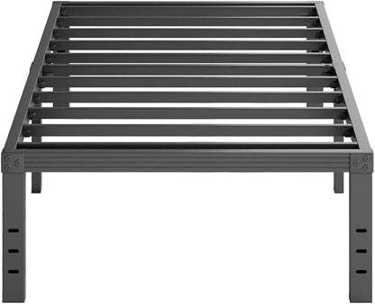Furnitui 16 Inch High Metal Twin XL Bed Frames, Platform Twin XL Bed Frame No Box Spring Needed, Easy Assembly, Noise Free, Sturdy, Black