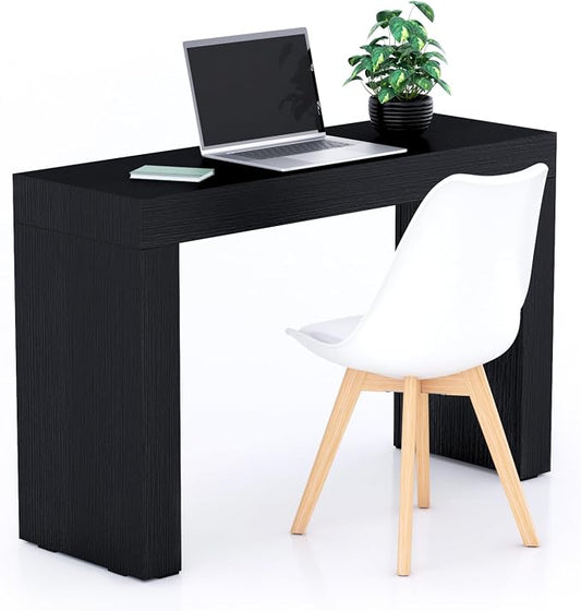 Mobili Fiver, Evolution Desk 47.2 x 15.7 in, Ashwood Black with Two Legs, Made in Italy