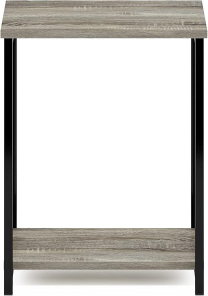 Furinno Simplistic Metal Frame End Table, 1-Pack, French Oak
