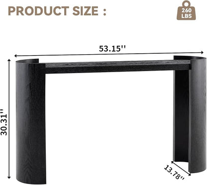 LKTART 53" Black Console Table for Entryway, Couch Tables Behind Sofa, Space-Saving Wooden Entry Foyer Hallway Table, Modern Console Sofa Tables for Hallway Organization