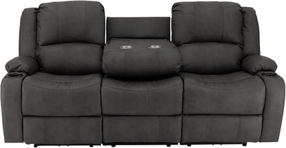 RecPro Charles 80" RV Wall Hugger Reclining Sofa | Gunmetal