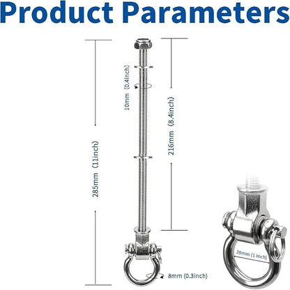 Stainless Steel 304 Swing Hangers with Bearings, Set of 2, Heavy Duty Screw Brackets for Hanging Chairs, Swings, Punching Bag, 1500LB Capacity