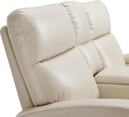 MCombo Zero Wall Recliner Loveseat, 2-Seat Power Wall Hugger Sofa with USB & Type-C Dual Ports, for Small Space, Living Room, RV PR646 (Beige, Loveseat with Console)