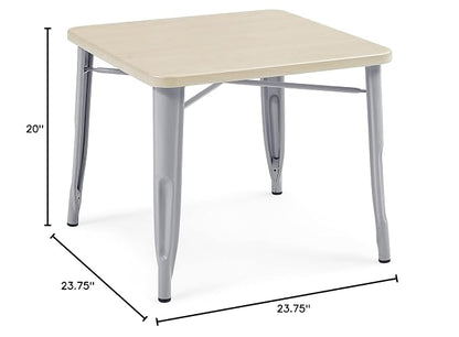 Delta Children Bistro Kids Play Table - Ideal for Arts & Crafts, Snack Time, Homeschooling, Homework & More, Grey Metal/Natural Birch