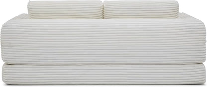 82-Inch Foldable Loveseat Boneless Cloud Couch, Modern Compressed Foam Daybed Floor Mattress Sleeper Sofa, 2-in-1 Boneless Convertible Sofa in a Box,No Assembly Required