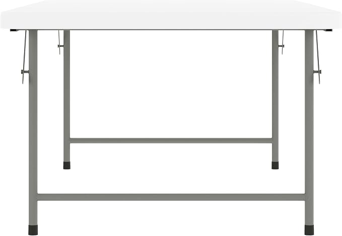 Flash Furniture Paige 4.93' Classroom Activity Table for School and Home, Heavy-Duty Rectangular Plastic Activity Table for Kids, White