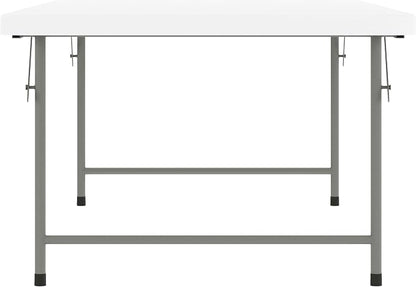 EMMA + OLIVER 4.93' Kids Folding Activity Table for Classrooms and Home, Heavy-Duty Rectangular Plastic Classroom Table for Kids, White