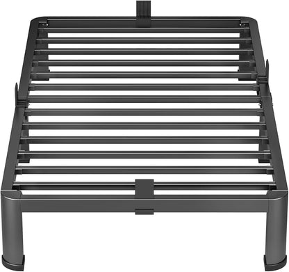 VIPSHOW 7 Inch Twin Heavy Duty 3500 lbs Bed Frame with Round-Corner Legs & Anti-Squeak Design – Quick Assembly Metal Platform, No Box Spring Needed