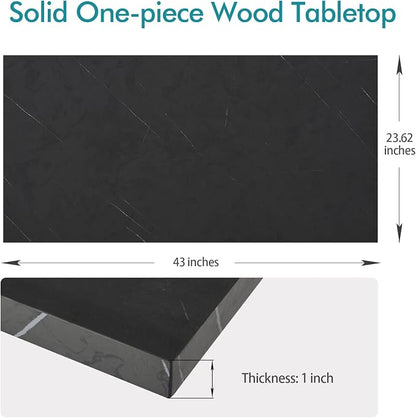 Kaboon 43x24 inches Tabletop, Solid One-Piece Desktop for Sit Stand Desk, Double Desks, L Desk DIY,Wood Countertop Home or Commercial Use,1 inch Thick, Could Atlas/Black Marble, 23.62" D x 43" W