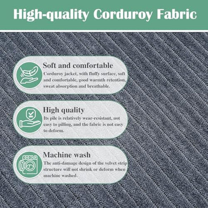 Rectangular Pouf Ottoman Soft Furry Corduroy Foot Rest for Chair