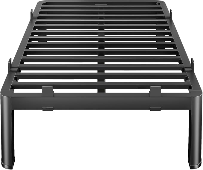 MAF 14 Inch California King Metal Platform Bed Frame with Anti-Collision Round Legs, Black 3500 Lbs Heavy Duty Bed Frame Steel Slats Support, No Box Spring Needed, Easy Assembly