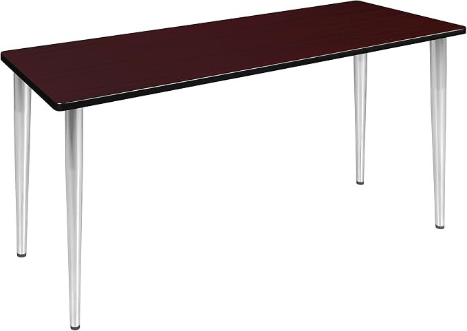 Romig Arco 72 x 24 in. Training Seminar Table- Mahogany Top, Chrome Tapered Legs