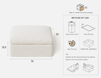 36 Inch Single Seat OTM CC001 Series Modular Sectional Sofa Couch Ivory White