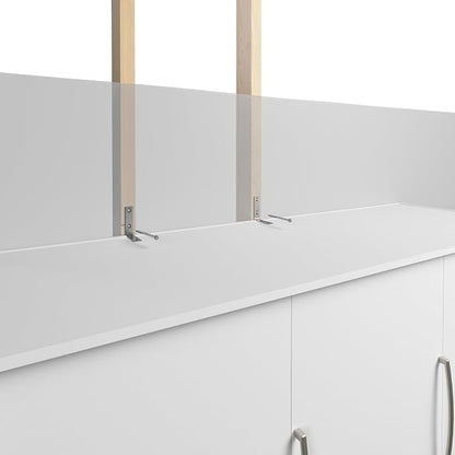 Bestar Claremont 65W Queen Murphy Bed in White, Sleeping Arrangement for Multipurpose Area, Bedroom, Guest Room, or Living Room