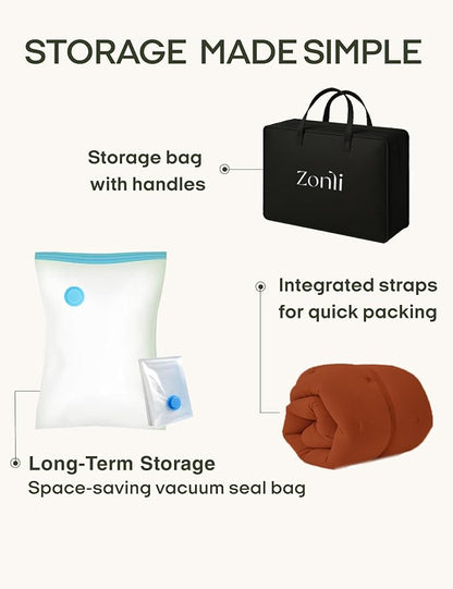 ZonLi Japanese Floor Futon Mattress Full Size 75"x 54", 100% Cotton Cover 2.5'' Thicken Tatami Mattress, Foldable Sleeping Pad, Portable Dormitory Tatami Mat, Roll Up Floor Lounger Bed for Adult