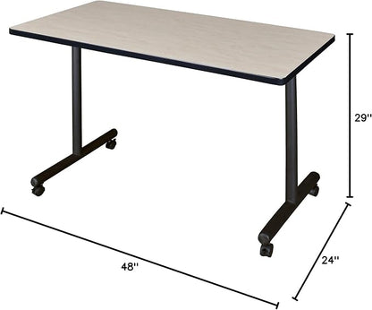 Romig Axis-Pro 48 x 24 in. Mobile T-Base Training Seminar Table- Maple