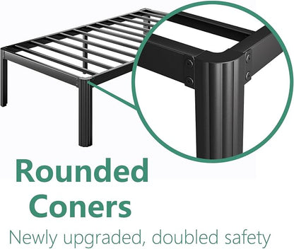 18 Inch High Twin Bed Frame No Box Spring Needed, Platform Metal Bed Frame Twin, Heavy Duty, Noise Free, Easy Assembly, Black