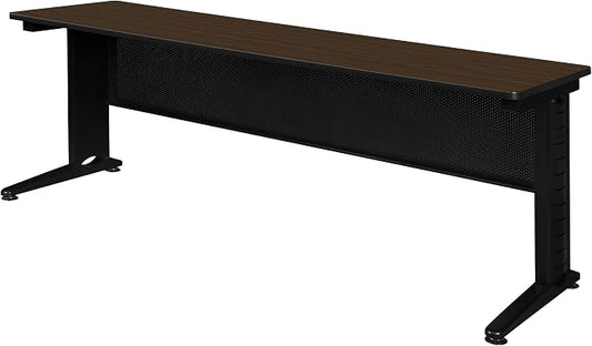 Regency Fusion 84 x 24 in. Training Table – Durable Edge Banding, Vented C-Leg Wire Management for Classroom, Office, and Training Room Workstations (Neo Walnut)