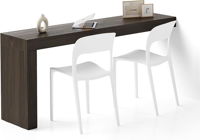 Mobili Fiver, Evolution Desk 70.9 x 15.7 in, Dark Walnut with One Leg, Made in Italy
