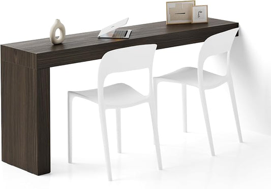 Mobili Fiver, Evolution Desk 70.9 x 15.7 in, Dark Walnut with One Leg, Made in Italy