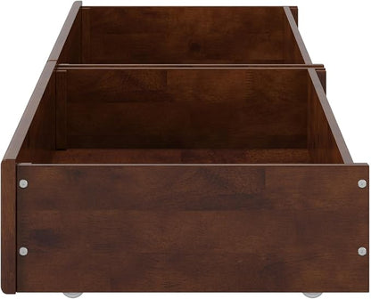 AFI, Mid-Century Modern Under Bed Storage Drawers, Queen/King/Twin XL, Walnut