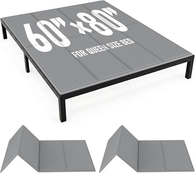 Bunkie Board Queen Size (60x80''), 10mm Bed Boards for Under Mattress, Breathable, Noise Minimizing, Moisture Resistant Bunkieboards, Heavy Duty Bed Support Board for Platform & Slatted Frames