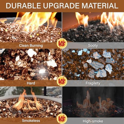 NUPICK 5 Pound Fire Glass, 1/4 Inch Reflective Fire Pit Glass