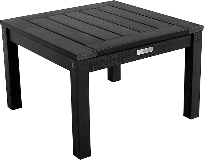 Highwood AD-KITCHGL2-BKE 2 Lehigh Garden Chairs with 1 Square Side Table 3-Piece Set, Black