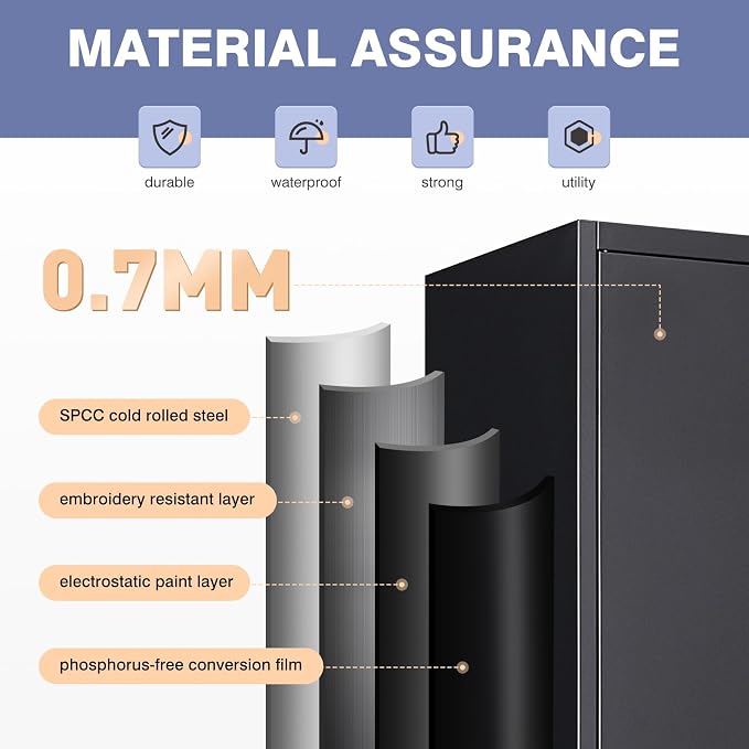 Metal Garage Storage Cabinet with Locking Doors,Steel Tool Cabinets with Adjustable Shelves for Home,Office,Garage,Warehouse Organisieren(Black)