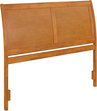 AFI, Portland Queen Sleigh Solid Wood Panel Headboard, Light Toffee