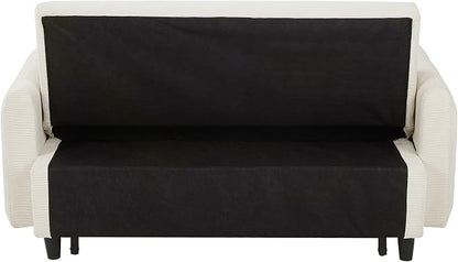 ERYE 57.5-Inch Loveseat Sofa with Pull Out Sleeper Couch Bed, Comfy Corduroy Upholstered Love Seat Sofa Convertible Sleeper Sofabed,Lounge Recliner Chaise Daybed | USB Charging Ports