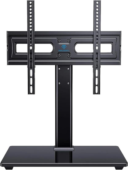 PERLESMITH Universal Swivel TV Stand Legs for 32-65 inch TVs up to 88lbs, Height Adjustable Table Top Stand Base, Television Mount Stands with Tempered Glass Base, Universal VESA 400x400mm, PSTVS17