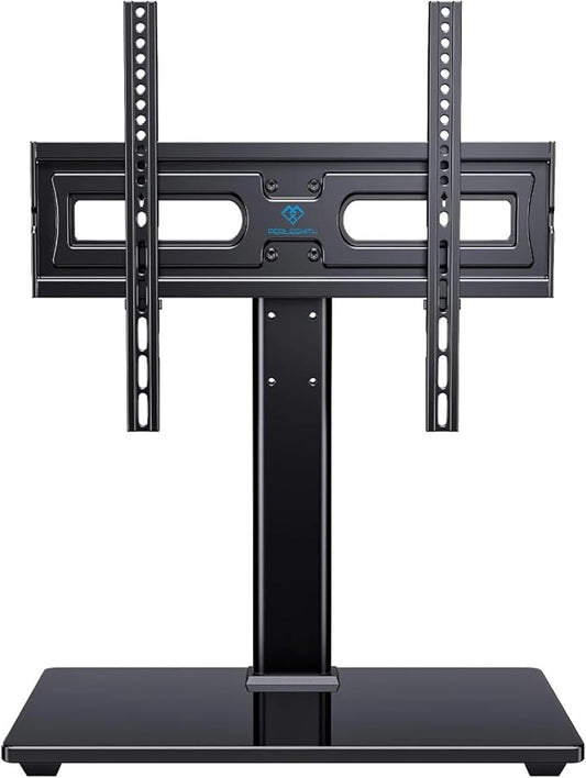 PERLESMITH Universal Swivel TV Stand Legs for 32-65 inch TVs up to 88lbs, Height Adjustable Table Top Stand Base, Television Mount Stands with Tempered Glass Base, Universal VESA 400x400mm, PSTVS17