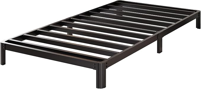 Lutown-Teen 5 Inch Low Twin Bed Frames with Rounded Corner Legs, 1000 LBS Heavy Duty Metal Twin Platform Bed Frame with Steel Slats Support, No Box Spring Needed, Noise Free, Easy Assembly