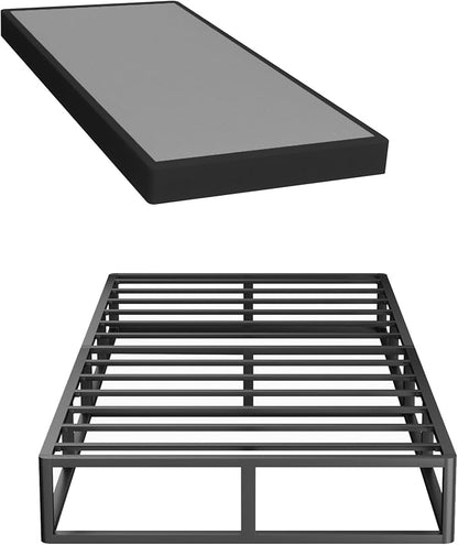 Superay Twin Box Spring, 10 inch Box Spring for Twin Bed, Heavy Duty Metal Bed Frame with Fabric Cover, 3000lbs Max Weight Capacity Bed Base Mattress Foundation, Easy Assembly, Noise Free, Black