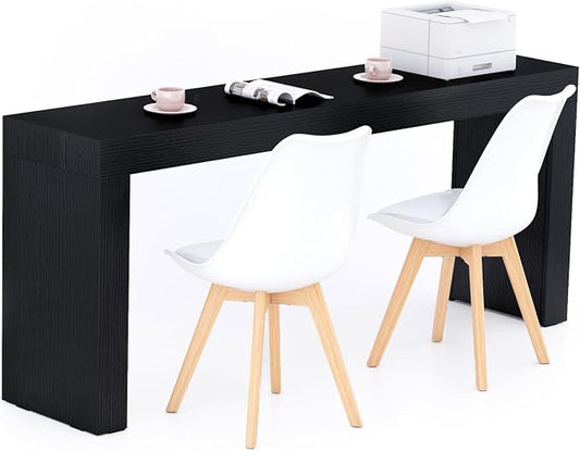 Mobili Fiver, Evolution Desk 70.9 x 15.7 in, Ashwood Black with Two Legs, Made in Italy