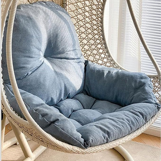 Swing Egg Chair Cushion Thickened Hanging Basket Seat Cushion Washable Hammock Chair Cushions Outdoor Patio Hanging Chairs Cushions Replacement (Only Cushion) (Blue)