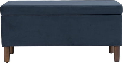 HomePop Malmo 36" Storage Bench - Blue Velvet