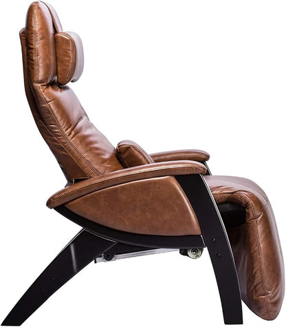 Svago ZGR Plus SV-395 Dual Power Infinite Position Zero Anti Gravity Recliner with Heat and Massage - Cognac Faux Leathe-Cognac-Standard Ground Curbside, Vinyl