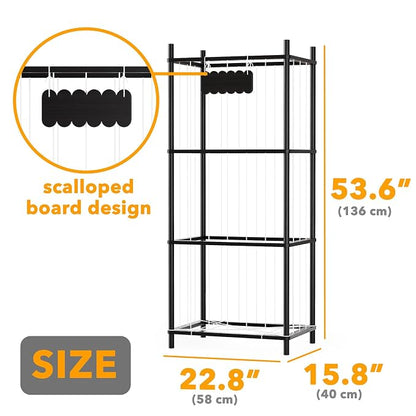 SpaceAid Stuffed Animal Storage Organizer, Wood Animals Zoo Toy Plushies Storage Holder, Large Capacity Plush Toy Cage for Playroom Organization, 22.8" Wide, Black