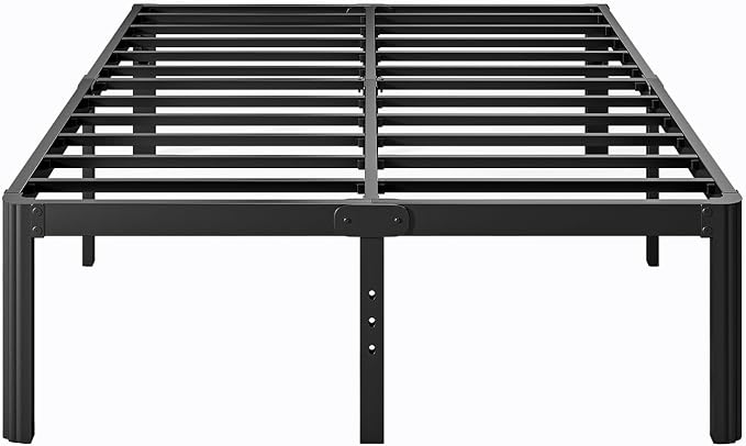 16 Inch High Full Size Bed Frame No Box Spring Needed, Platform Metal Bed Frame Full Size, Noise Free, Easy Assembly, Heavy Duty, Black
