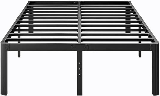 16 Inch High Full Size Bed Frame No Box Spring Needed, Platform Metal Bed Frame Full Size, Noise Free, Easy Assembly, Heavy Duty, Black