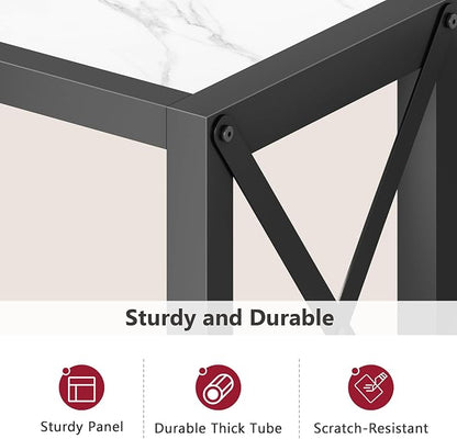 Tajsoon Console Table 41.8”, 2-Tier Entryway Table, Narrow Sofa Table with Shelves, Entrance Table for Hallway, Entryway, Living Room, Foyer, Corridor, Office, Black & White